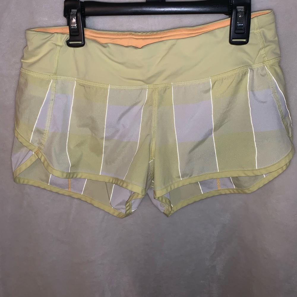 Lululemon Speed Up Short 2.5” Yellow Checkers
